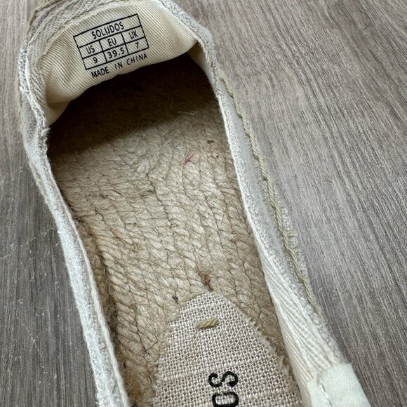 Soludos Embroidered Espadrilles Shoes Womens Sz 9 Slip-On Low Top Flat Off-White - Picture 10 of 12